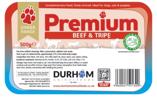 beef and tripe and fruit and veg