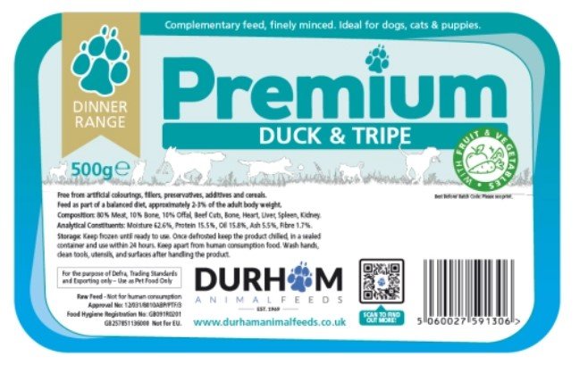 duck and tripe and fruit and veg