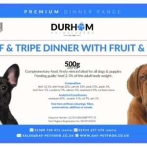 Durham Premium Dinners Beef & Tripe & Fruit & Veg 500g