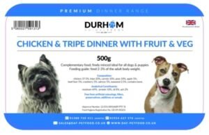 Durham Premium Dinners Chicken & Tripe & Fruit & Veg 500g