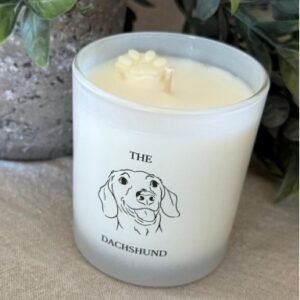 f and w dachound candle