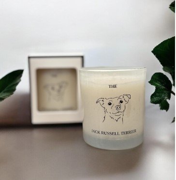 f and w jack russell candles