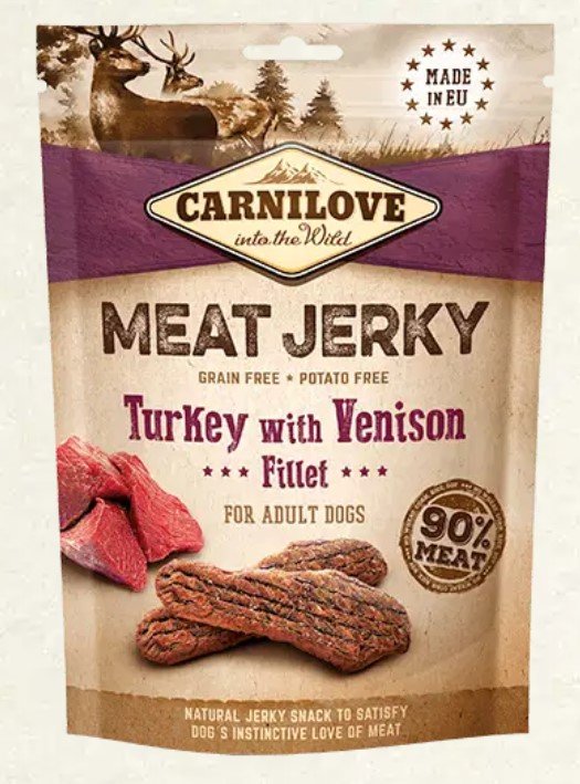 carnilove dogs meat jerky turkey and venison